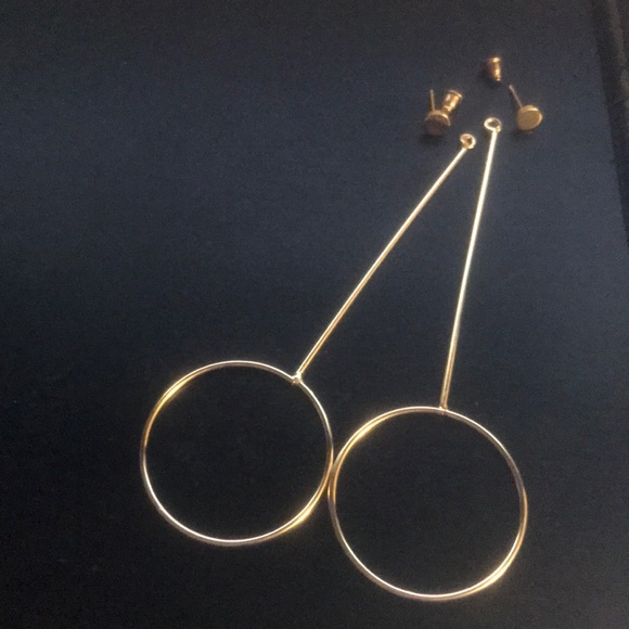 NEW Drop Hoop Earrings - Picture 5 of 5